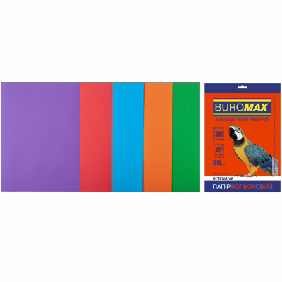 Бумага Buromax А4, 80g, INTENSIVE, 5colors, 20sh (BM.2721320-99)