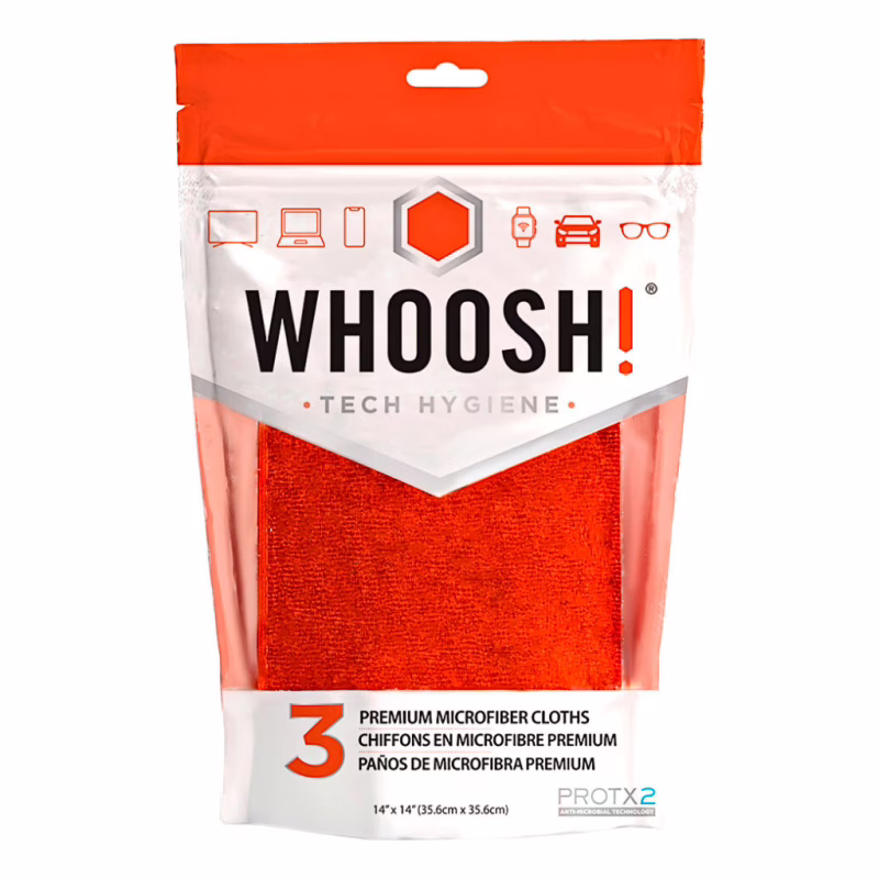 Салфетки Whoosh! Screen Shine 3 PACK CLOTHS, microfiber, 35х35cm (1FGCL3COM)