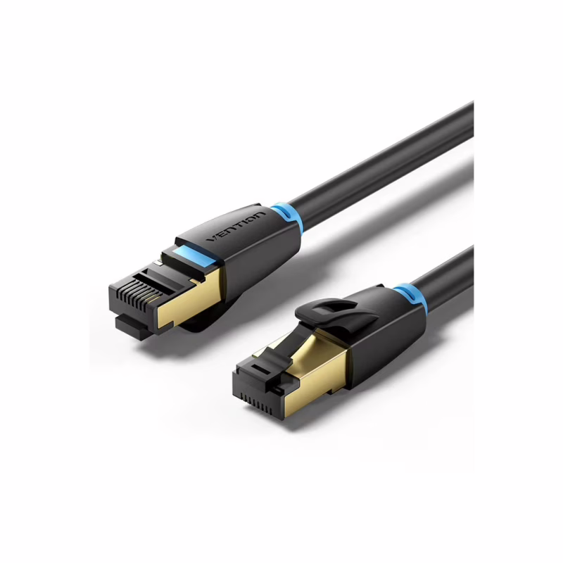 Патч-корд 15м, S/FTP cat 8 RJ-45 black Vention (IKABN)