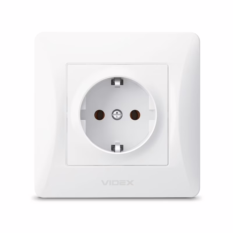 Розетка Videx BINERA 1ая із заземленням (VF-BNSK1G-W)