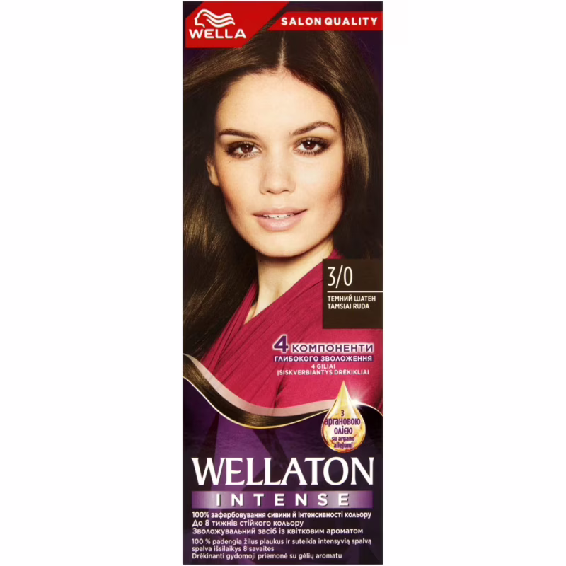 Краска для волос Wellaton 3/0 Темный шатен 110 мл (4056800965922/4056800023011)