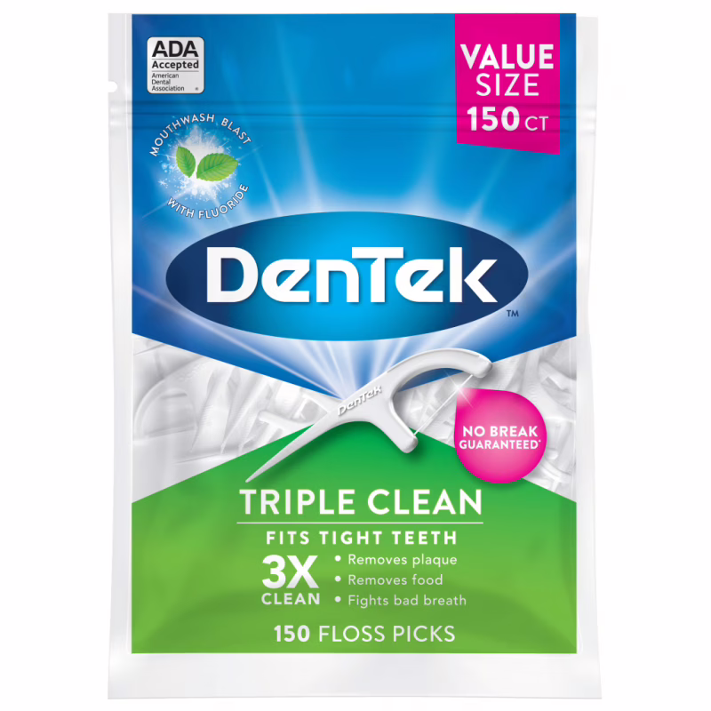 Флос-зубочистки DenTek Потрійне очищення 150 шт. (047700019055)