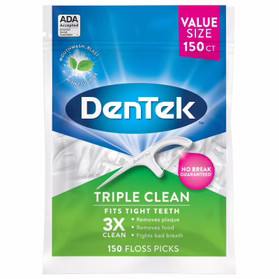 Флосс-зубочистки DenTek Тройное очищение 150 шт. (047700019055)