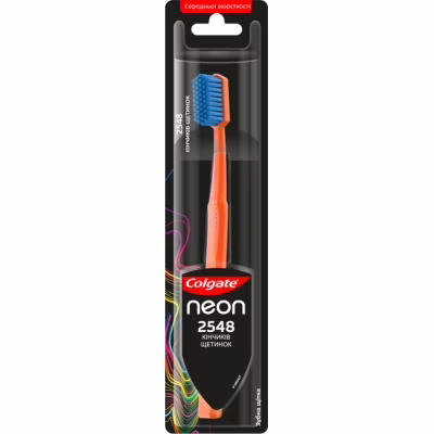 Зубная щетка Colgate Neon 2548 кончиков щетинок средней жесткости Оранжевая (2172000000022)