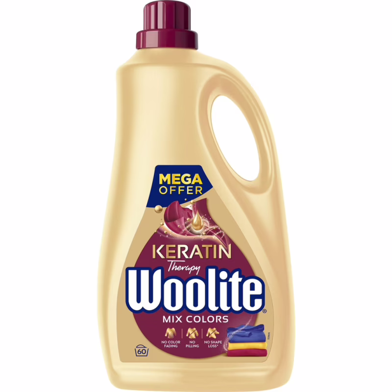 Гель для прання Woolite Для кольорових тканин З кератином 3.6 л (5900627090512)