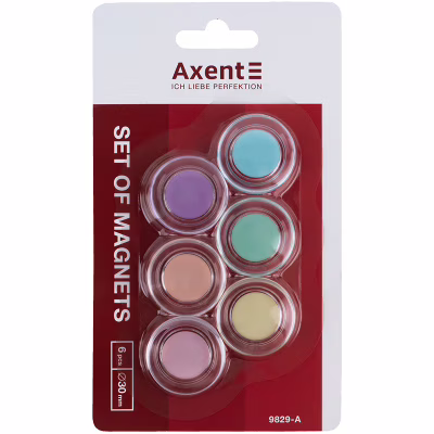 Магніт Axent 30 мм, 6 шт, Pastelini (9829-А)