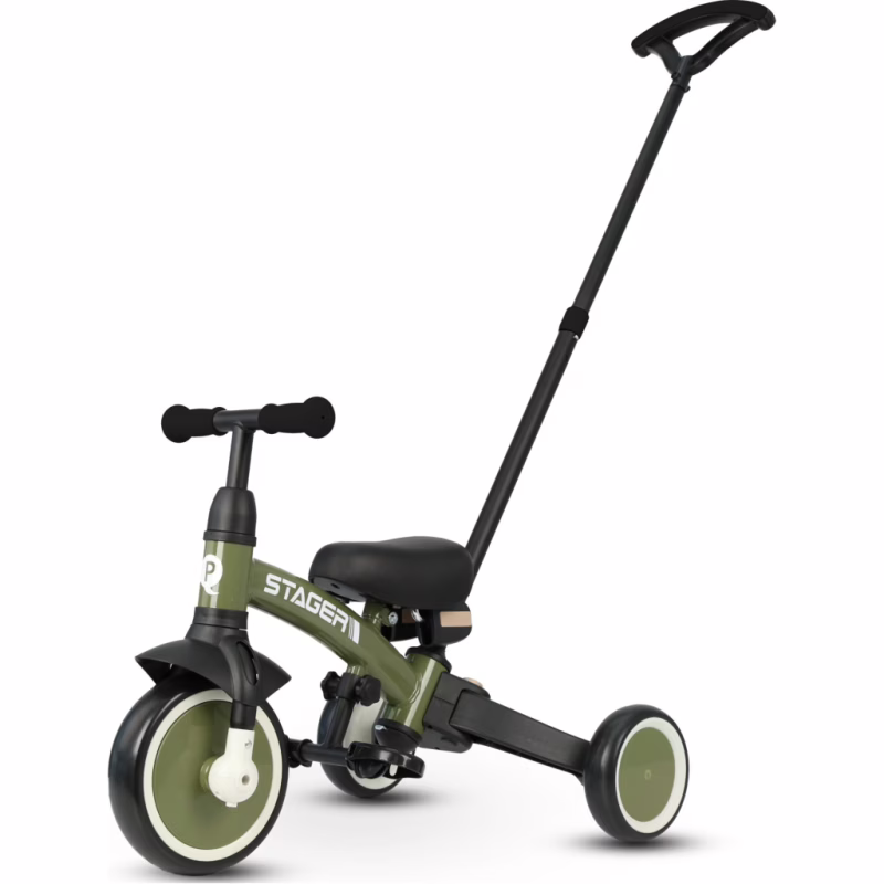 Дитячий велосипед QPlay Stager 3 в 1 з ручкою, біговел, Dark Green (T80STAGERDarkGreen)