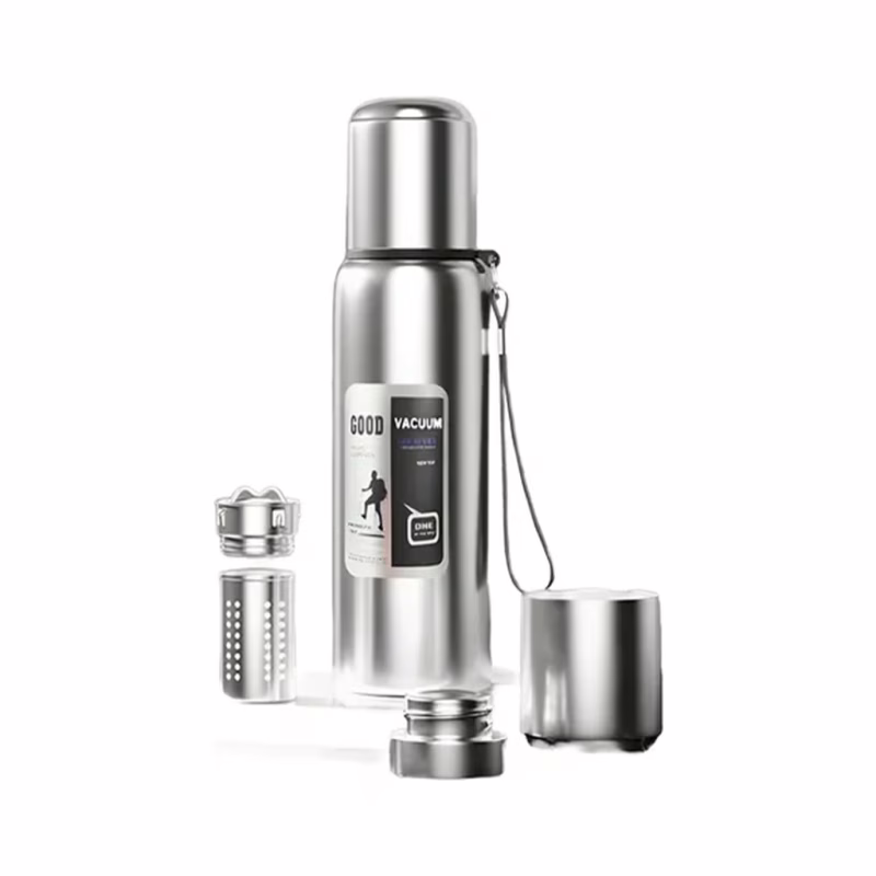 Термос Merlion з ситечком та чашкою 1,5 л, сталевий (ZK-127-1500Grey)