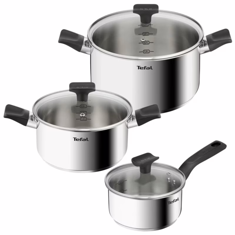 Набор посуды Tefal Delicious, 6предметів, нержавіюча сталь, бакеліт, скло (B925S655)