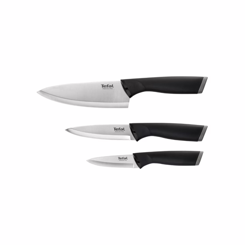 Набір ножів Tefal Comfort, 3шт, нержавіюча сталь, пластик, чорний (K221S375)