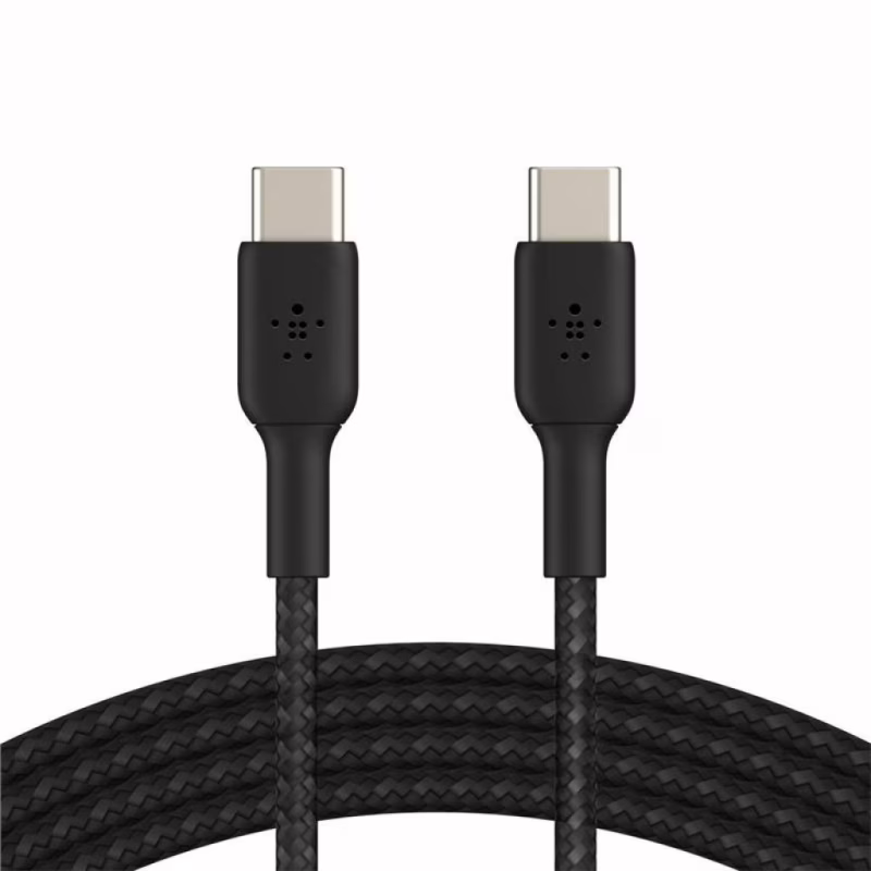 Дата кабель USB-C to USB-C 1.0m braided black Belkin (CAB004BT1MBK)