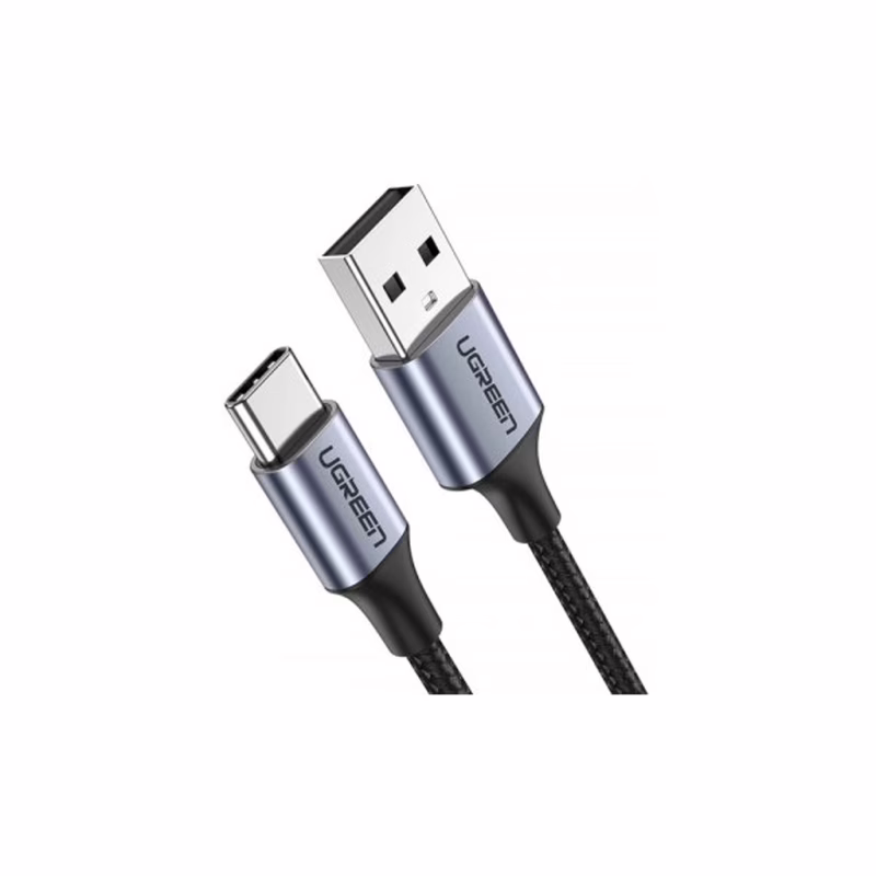 Дата кабель USB 2.0 AM to USB-C 2.0m 90° corner aluminum braid US284 black Ugreen (50942)