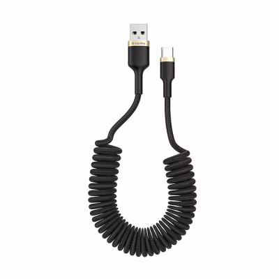 Дата кабель USB 2.0 AM to USB-C 1.0m spiral black ColorWay (CW-CBUC051-BK)