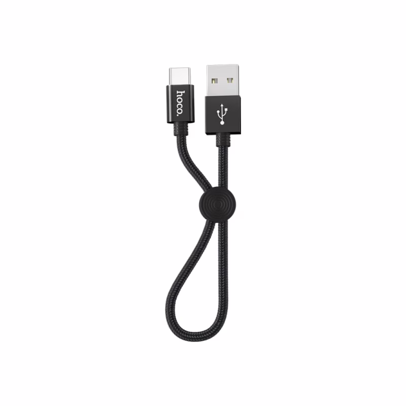 Дата кабель USB 2.0 AM to USB-C 0.25m 3A nylon X35 black HOCO (6931474707451)