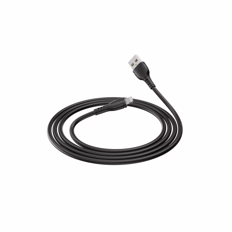 Дата кабель USB 2.0 AM to Lightning 1.0m 2.4A black BOROFONE (6931474743893)