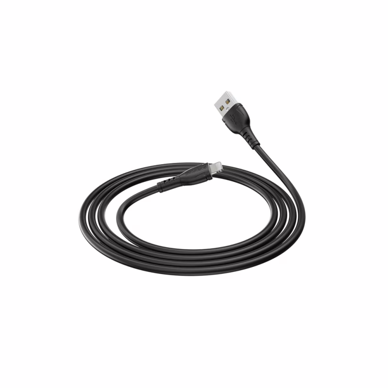 Дата кабель USB 2.0 AM to Lightning 1.0m 2.4A black BOROFONE (6931474743893)