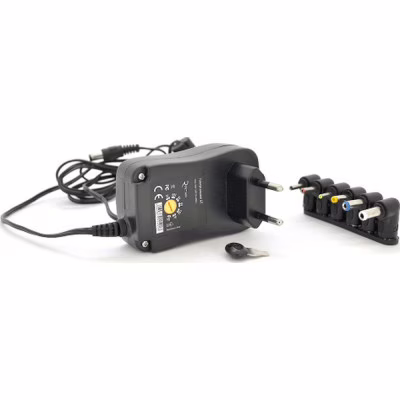 Блок питания сетевой Voltronic 24W Universal, Output 3V-12V, 2.35*0.75/ 3.0*1.1/3.5*1.35/4.0*1.7 /5.5*2.1/5.5*2.5 (13034 / YT-UPS24W)