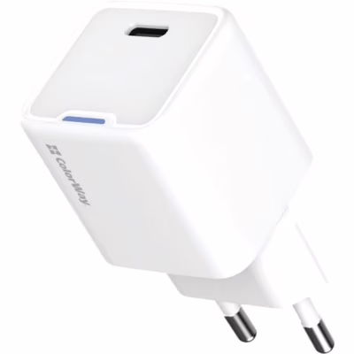 Зарядное устройство ColorWay GaN Mini 30W PD Port PPS USB-C white (CW-CHS054PD-WT)