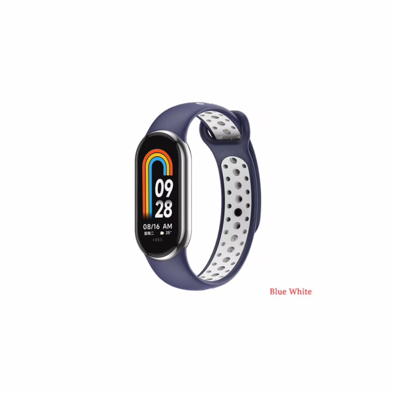 Ремешок для фитнес браслета BeCover Vents Style для Xiaomi Mi Smart Band 8 Blue-White (709419)
