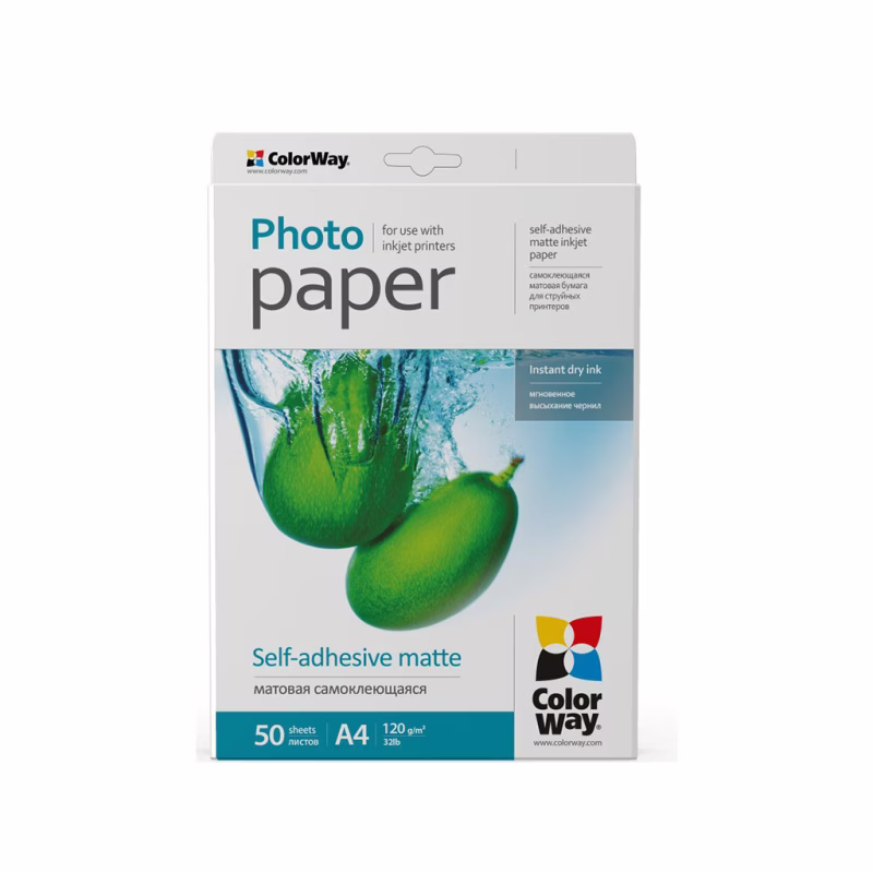 Фотобумага ColorWay A4 120г glossy 50л (PMS1208050A4)