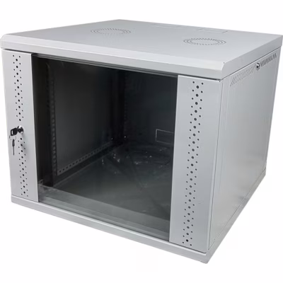 Шафа настінна Eserver 9U 19" 600х600х503 (Ш*Г*В), скло, сіра (ES-Е960G)
