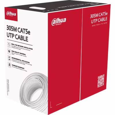 Кабель сетевой Dahua UTP 305м, cat.5e, CU, 4*2*0,5, PVC (DH-PFM920I-5EU-U)