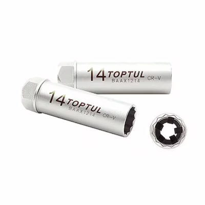 Торцевая головка Toptul 12-гранная свечная 14мм 3/8" L 90мм (BSBA1214S)