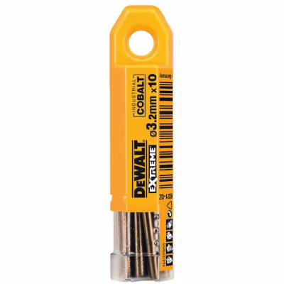 Сверло DeWALT по металлу EXTREME INDUSTRIAL COBALT HSS-CO, 3.2 х 65 х 36 мм, 10 шт (DT4921)