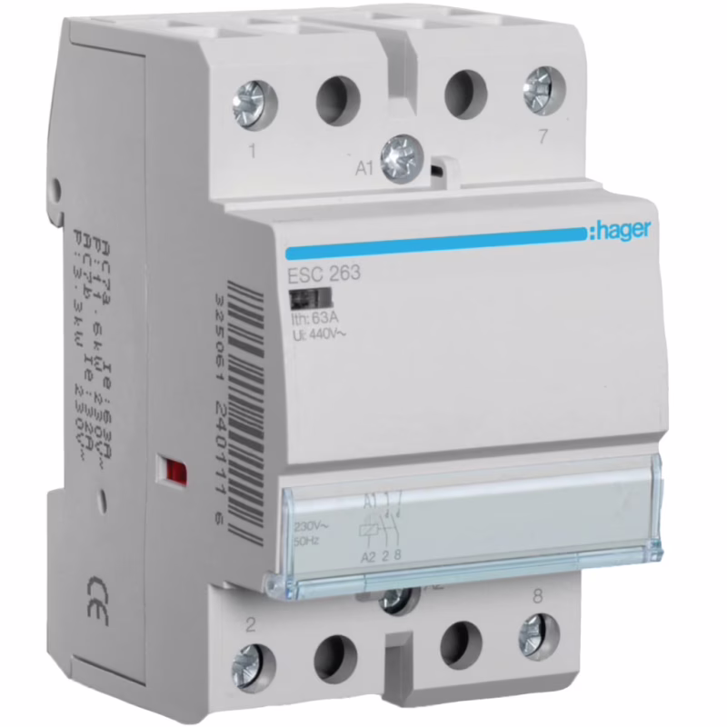 Автоматический выключатель Hager 63 A 230V 2NO 3P (B) (ESC263)