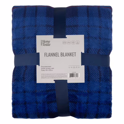 Плед Ardesto Flannel 160х200см, 100% полиэстер, клетка, синий (ART0134PB)
