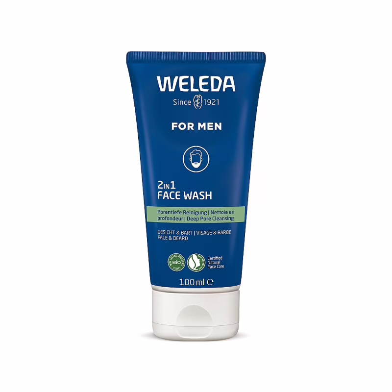 Гель для вмивання Weleda For Men 2 в 1 Для обличчя і бороди 100 мл (4001638589567)