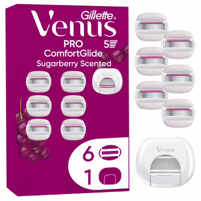 Сменные кассеты Gillette Venus PRO ComfortGlide Sugarberry Scented 6 шт. + Чехол (8700216969253)