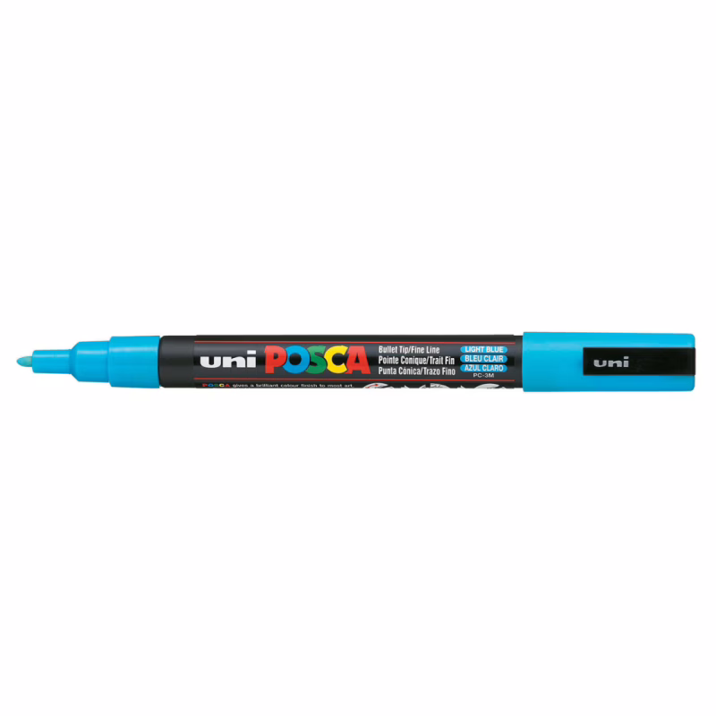 Маркер UNI Posca, 0.9-1.3мм, Голубой (PC-3M.L.Blue)