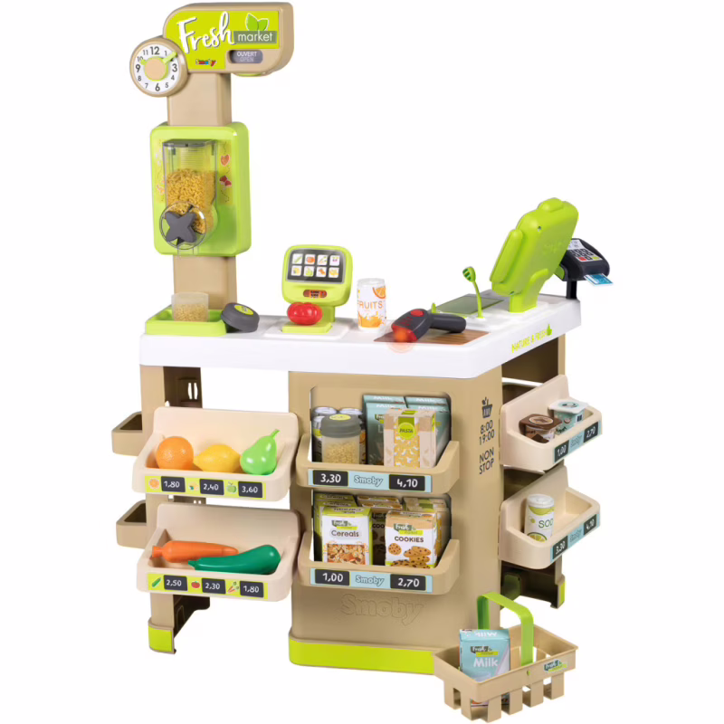 Игровой набор Smoby Интерактивный супермаркет Фреш с корзиной и сканером со световыми и звуковыми эффектами (350233)