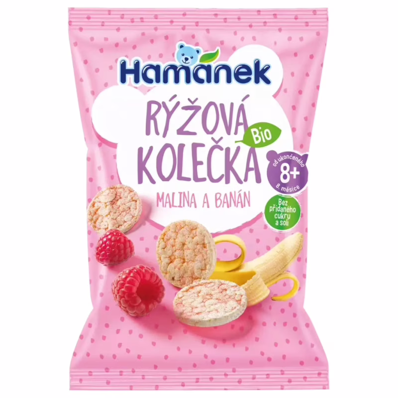 Хлебцы детские Hamanek Органические рисовые с малиной и бананом 35 г (1215302)