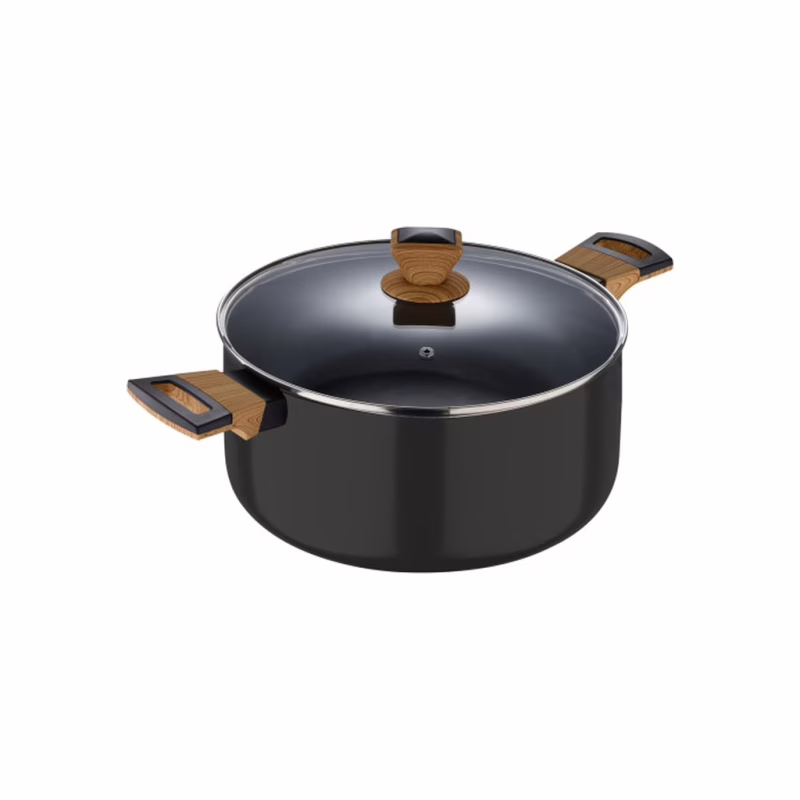 Кастрюля Bergner Earth black, з кришкою 28 см, 6 л (BG-32037-BK)