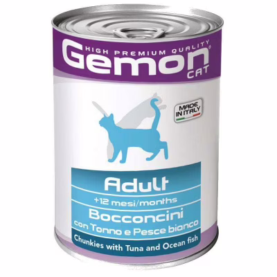 Консервы для кошек Gemon Cat Wet Adult тунец и океаническая рыба 415 г (8009470300742)