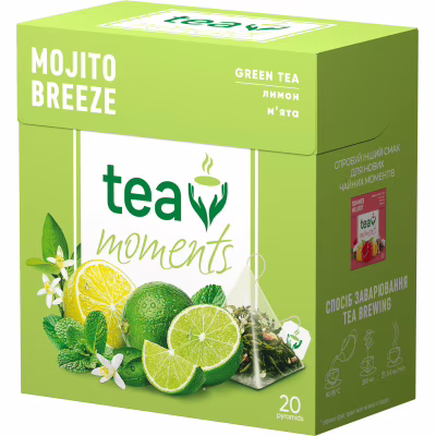 Чай Tea Moments Mojito Breeze зелений 20х1.8 г пірамідки (tm.00339)