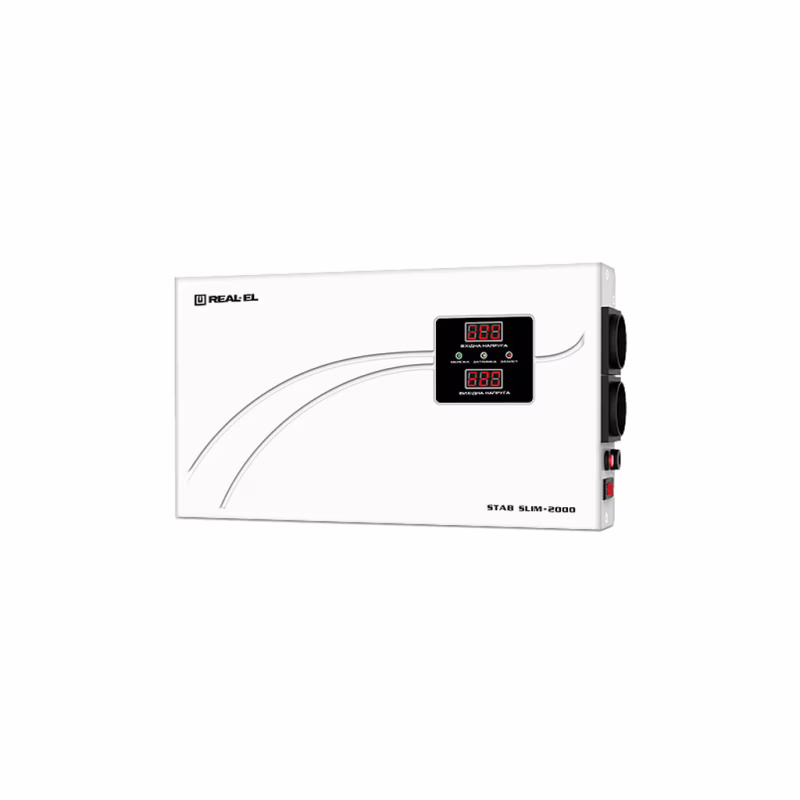Стабілізатор напруги REAL-EL STAB SLIM-2000, white (EL122400008)
