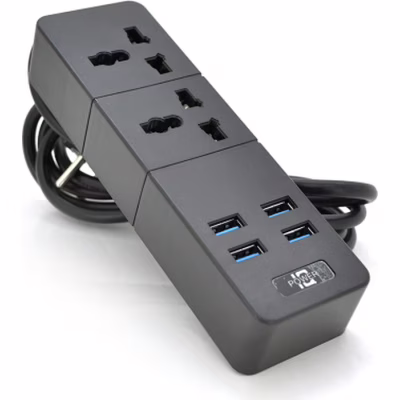 Мережевий фільтр живлення Voltronic TВ-Т07, 2роз, 4*USB Black (ТВ-Т07-Black)