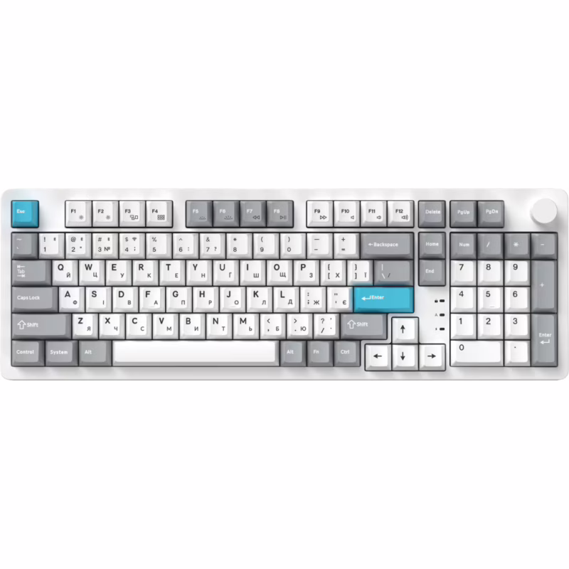 Клавіатура GamePro Asgard Drakkar Keychron Super Red Switch Wireless/Bluetooth/USB UA White (MK305WH)