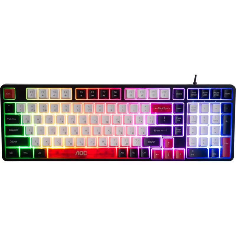 Клавиатура AOC GK116H1 LED USB UA White/Red/Black (GK116H1/97)