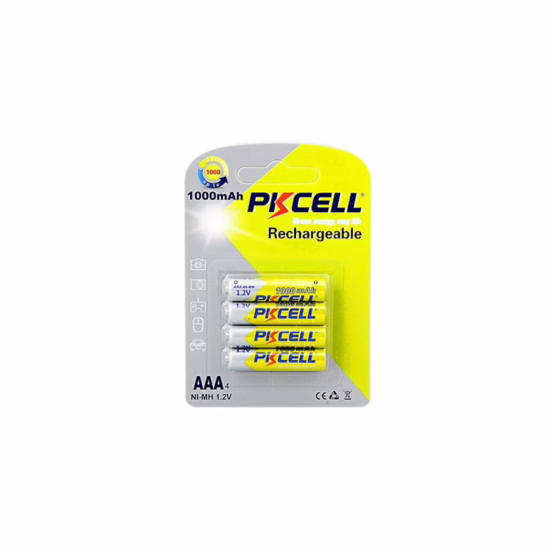 Аккумулятор PkCell AAA R03 1000mAh 1.2V NiMH Rechargeable Battery, 4шт/бл (PC/AAA1000-4BR)