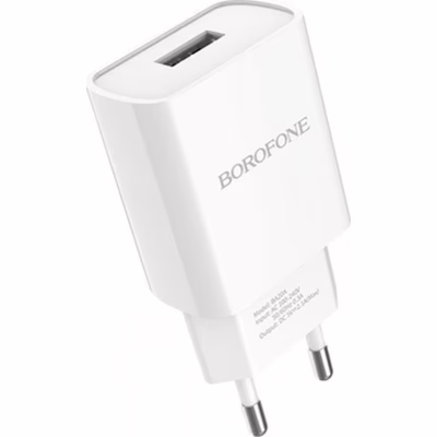 Зарядное устройство BOROFONE BA20A USB 10.5W + cable USB to USB-C white (6931474700742)