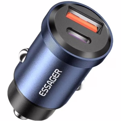Зарядное устройство Essager 1xUSB-C 45W + 1xUSB blue (ECCAC45-TL03-Z)