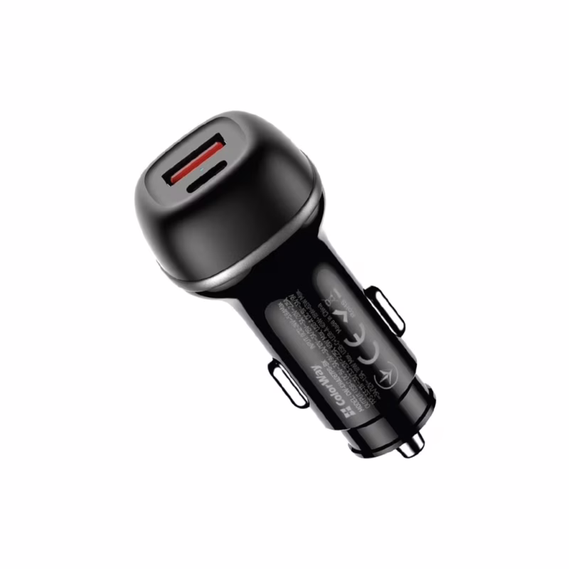 Зарядное устройство ColorWay USB-C PD45W + USB QC3.0 car adapter (CW-CHA067PD-BK)