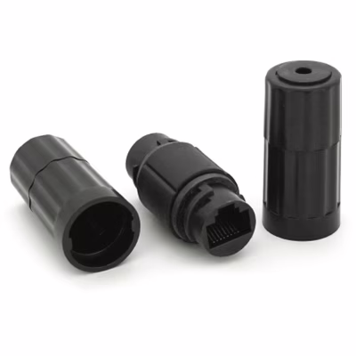 Сращиватель Voltronic 1+1 RJ45 UTP 5e 8P8C IP68, black (16628)