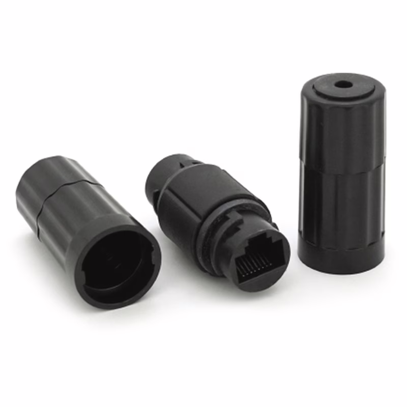 Сращиватель Voltronic 1+1 RJ45 UTP 5e 8P8C IP68, black (16628)