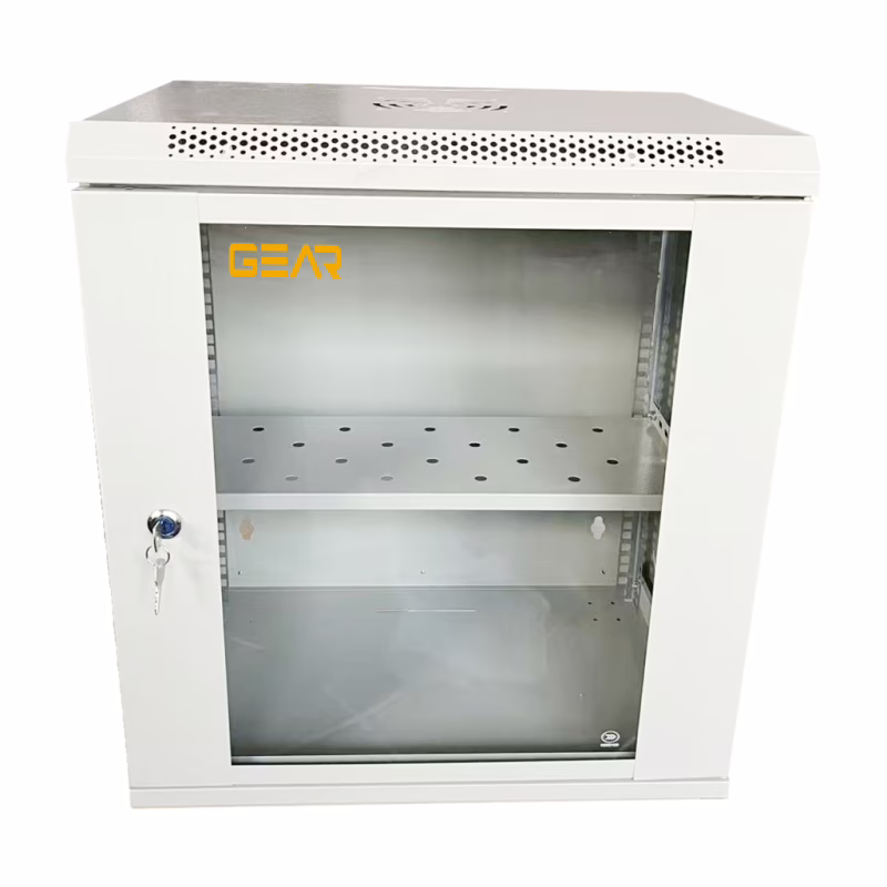 Шафа настінна GEAR 12U 19" 530x400x600 мм, + полка 19", grey (GWMSN-12U-530-400G)