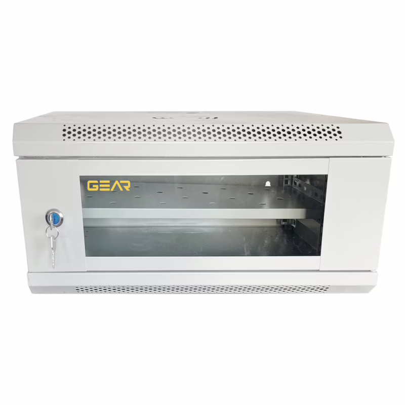 Шафа настінна GEAR 4U 19" 600x450x280 мм, + полка 19", grey (GWMSN-4U-600-450G)